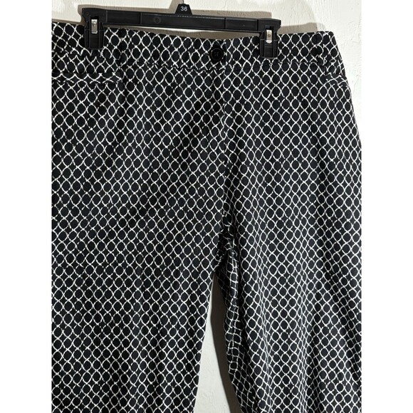 Studio Works XL Women’s Capri/Ankle Black W/White Geometric Design Pants - Picture 1 of 7